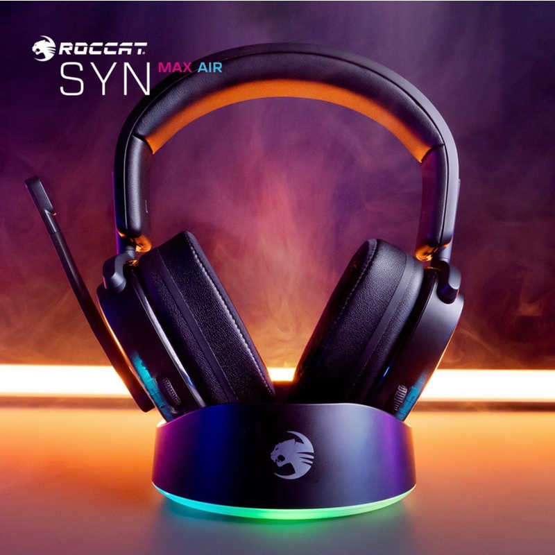 ROCCAT ROCCAT Syn Max Air ドック付きワイヤレス 3D Audio RGB ゲーミングヘッドセット ［ワイヤレス(Bluetooth＋USB) /両耳 /ヘッドバンドタイプ］ ROC1415501 ROC1415501