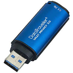 キングストン USBメモリ DataTraveler Vault Privacy 3.0 ブルｰ [8GB /USB3.0 /USB TypeA /キャップ式] DTVP308GB
