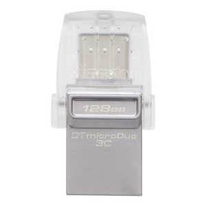 キングストン USBメモリ DataTraveler MicroDuo 3C [128GB/USB3.1/USB TypeA+USB TypeC/回転式] DTDUO3C128GB
