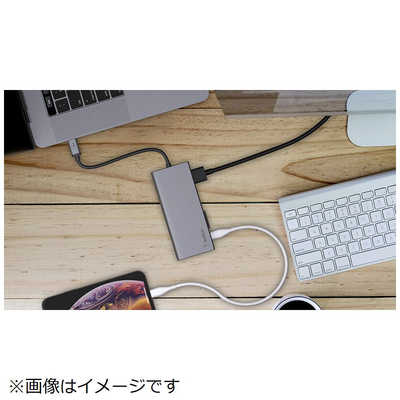 BELKIN USB-C マルチメディアハブ(60W、4K対応) F4U092BTSGY の BELKIN USB-C マルチメディアハブ(60W、4K対応) F4U092BTSGY の