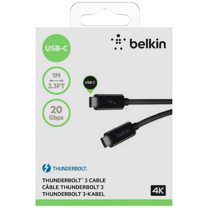 BELKIN BELKIN Thunderbolt 3（USB-C） ⇔ Thunderbolt 3（USB-C）ケーブル 映像出力・充電・転送 [1m /USB3.1]　ブラック F2CD081bt1M-BLK F2CD081bt1M-BLK