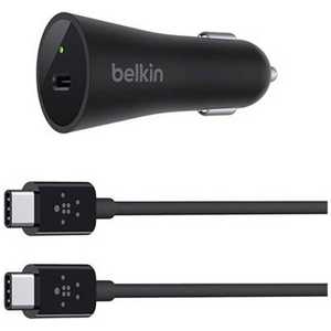 BELKIN ［Type-C］DC - Type-C充電器 3A ＋Type-Cケーブル 1.2m （ブラック）F7U004bt04-BLK F7U004bt04-BLK