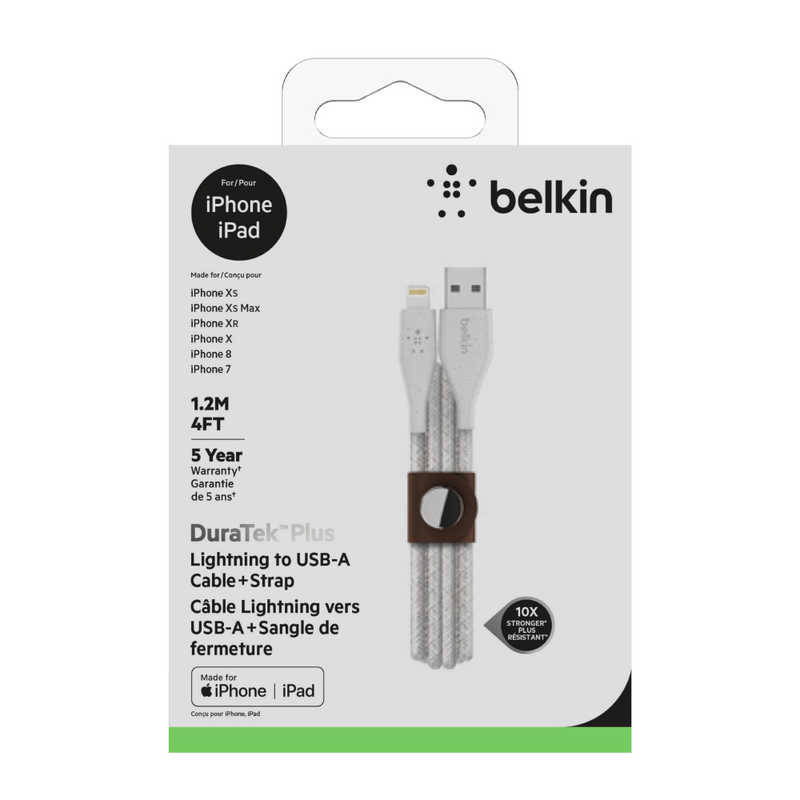BELKIN BELKIN BOOST↑CHARGE DuraTek Plus USB-AtoLightningケーブル F8J236bt04-WHT F8J236bt04-WHT