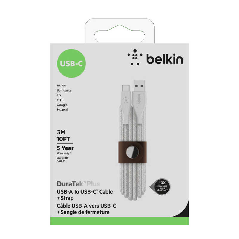 BELKIN BELKIN BOOST↑CHARGE DURATEK PLUS [USB-A TO USB-C 3Mケーブル] F2CU069BT10-WHT ホワイト F2CU069BT10-WHT ホワイト