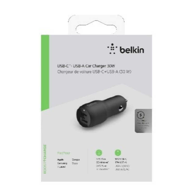 BELKIN BELKIN BOOST↑CHARGE 車載充電器(合計30W. 18W USB-C. 12W USB-A) ブラック F7U100BTBLK F7U100BTBLK