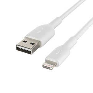 BELKIN BOOST↑CHARGE USB-A to ライトニング PVCケーブル 2m ホワイト White CAA001BT2MWH