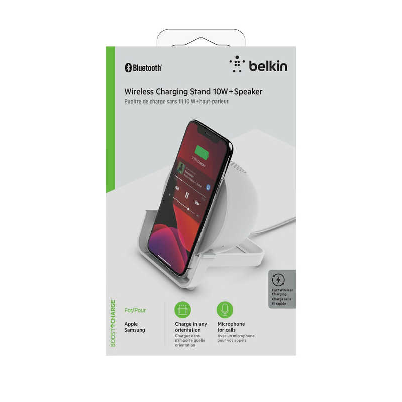 BELKIN BELKIN Bluetoothスピーカー BOOST↑CHARGE ワイヤレス充電スタンド付き ホワイト  AUF001DQWH AUF001DQWH