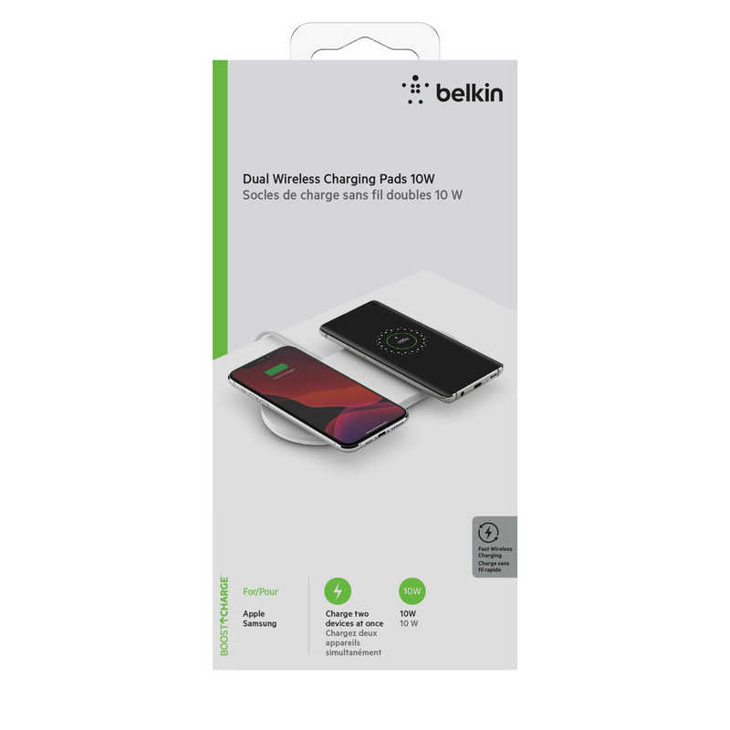 BELKIN BELKIN BOOST↑CHARGE 10Wデュアルワイヤレス充電パッド ホワイト WIZ002dqWH WIZ002dqWH