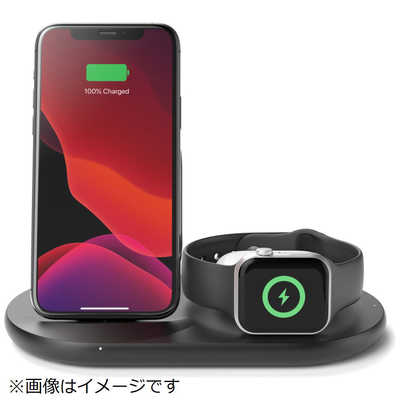スマホアクセサリー BELKIN WIZ001DQBK BLACK Amazon.co.jp: Belkin ワイヤレス充電スタンド 3 in 1 iPhone