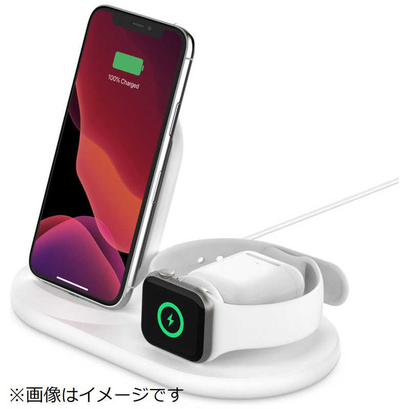 BELKIN BELKIN BOOST↑CHARGE 3 in 1ワイヤレス充電スタンド(iPhone､Apple Watch､AirPods/AirPods Pro用) ホワイト WIZ001dqWH WIZ001dqWH