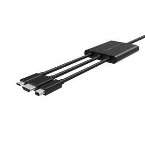 BELKIN 2.4m［HDMI ⇔ Mini DisplayPort / HDMI / USB-C ＋USB-A(給電)］ 変換ケーブル ブラック B2B169