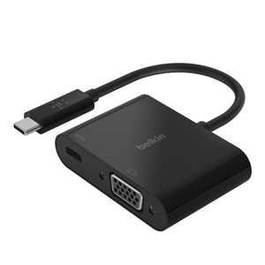 BELKIN USB-CtoVGA+USB-C 60W PD 変換アダプタ ブラック AVC001BTBK