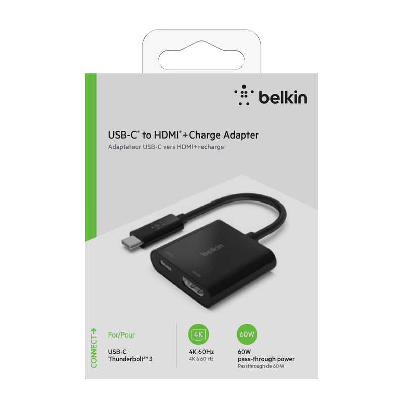 BELKIN BELKIN USB-CtoHDMI+USB-C 60W PD 変換アダプタ AVC002btBK AVC002btBK