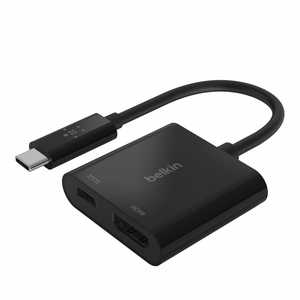 BELKIN USB-CtoHDMI+USB-C 60W PD 変換アダプタ ブラック AVC002BTBK