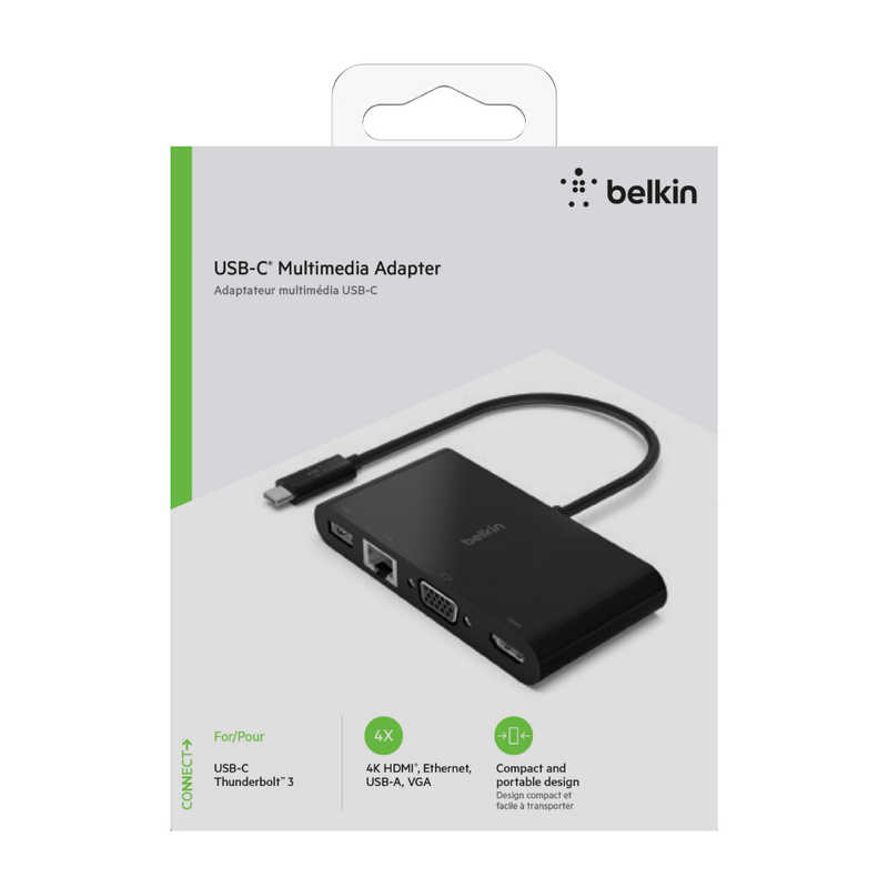 BELKIN BELKIN USB-Cマルチメディア変換アダプタ(LANポート､HDMI､VGA USB-A) AVC005btBK AVC005btBK