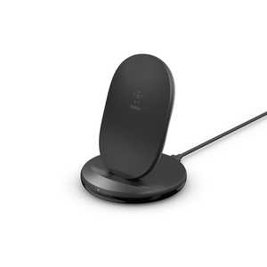 BELKIN BOOST↑CHARGE 15Wワイヤレス充電スタンド(24W QC 3.0 USB充電器､USB-A to Cケーブル付き) ブラック WIB002DQBK