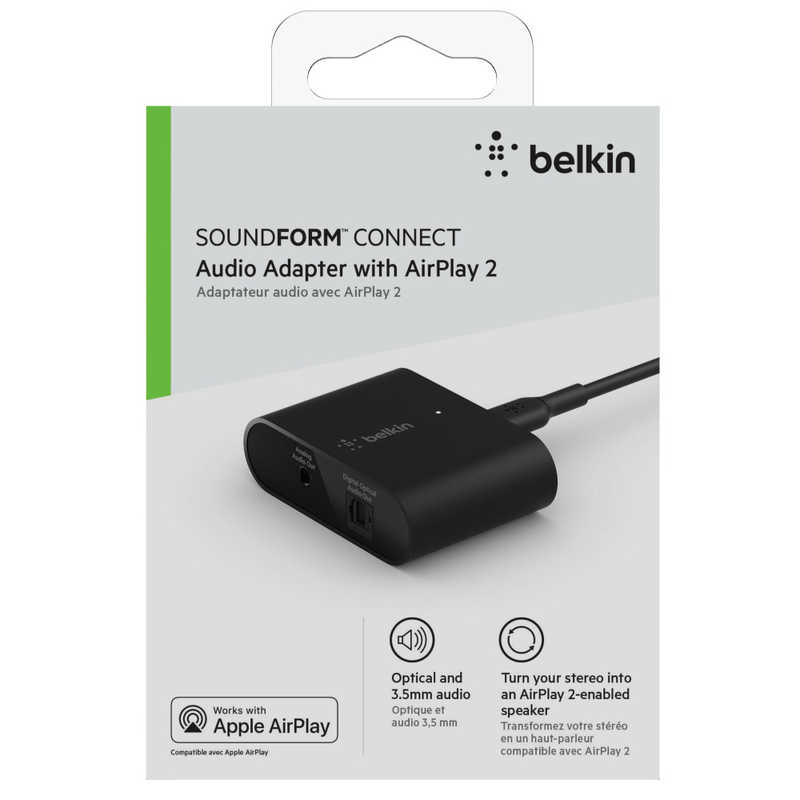 BELKIN BELKIN AirPlay 2対応オーディオアダプターSOUNDFORM CONNECT AUZ002DQBK AUZ002DQBK AUZ002DQBK