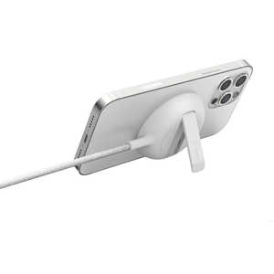 BELKIN MagSafe認証 磁気ワイヤレス充電スタンド/パッド 電源アダプタ付(ホワイト) ホワイト white WIA004DQWH