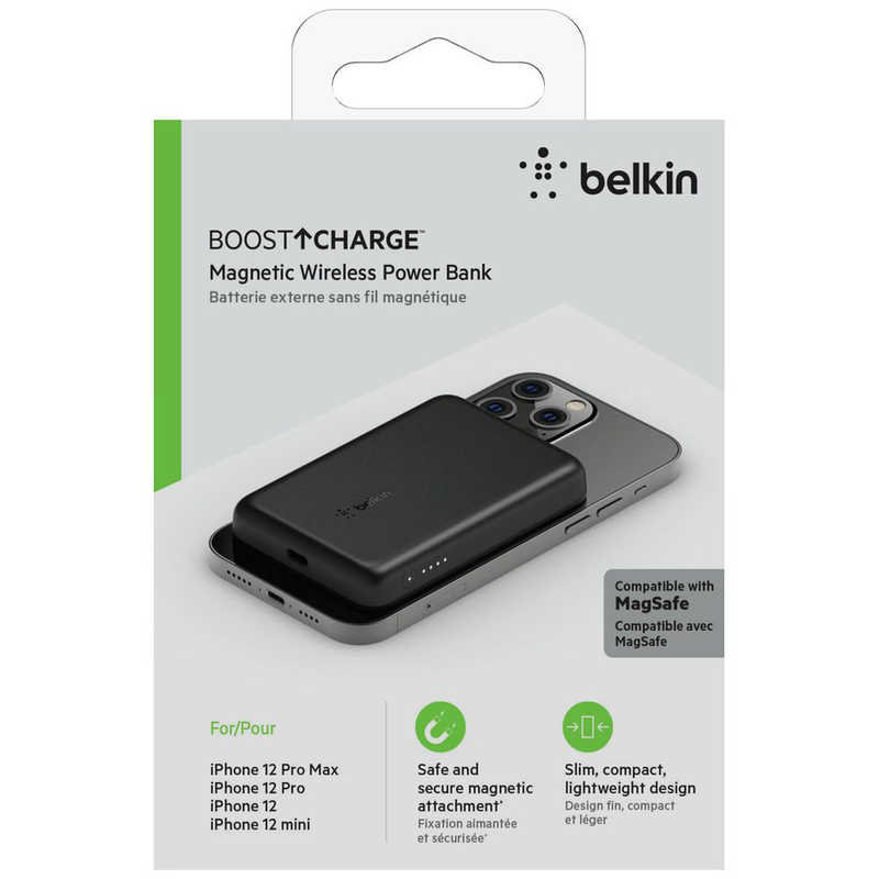 BELKIN BELKIN BOOST↑CHARGE MagSafe対応 磁気ワイヤレスモバイルバッテリー 2500mAh BPD002BTBK ブラック ブラック BPD002btBK BPD002BTBK　ブラック BPD002BTBK　ブラック