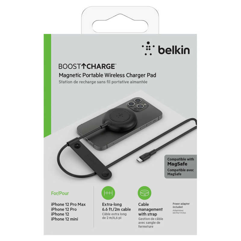 BELKIN BELKIN MagSafe対応磁気ワイヤレス充電パッド（電源アダプタ付）ブラック ブラック WIA005DQBK WIA005DQBK