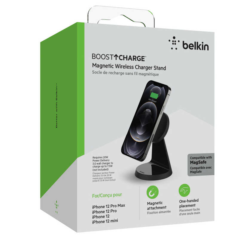 BELKIN BELKIN MagSafe 対応磁気ワイヤレス充電スタンド ブラック ブラック WIB003BTBK WIB003BTBK