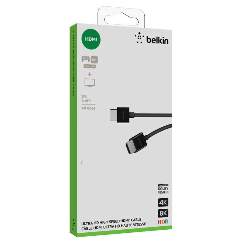 BELKIN BELKIN Ultra High Speed HDMIケーブル HDMI2.1 [2m /HDMI⇔HDMI /スタンダードタイプ] AV10175BT2MBKV2 AV10175BT2MBKV2