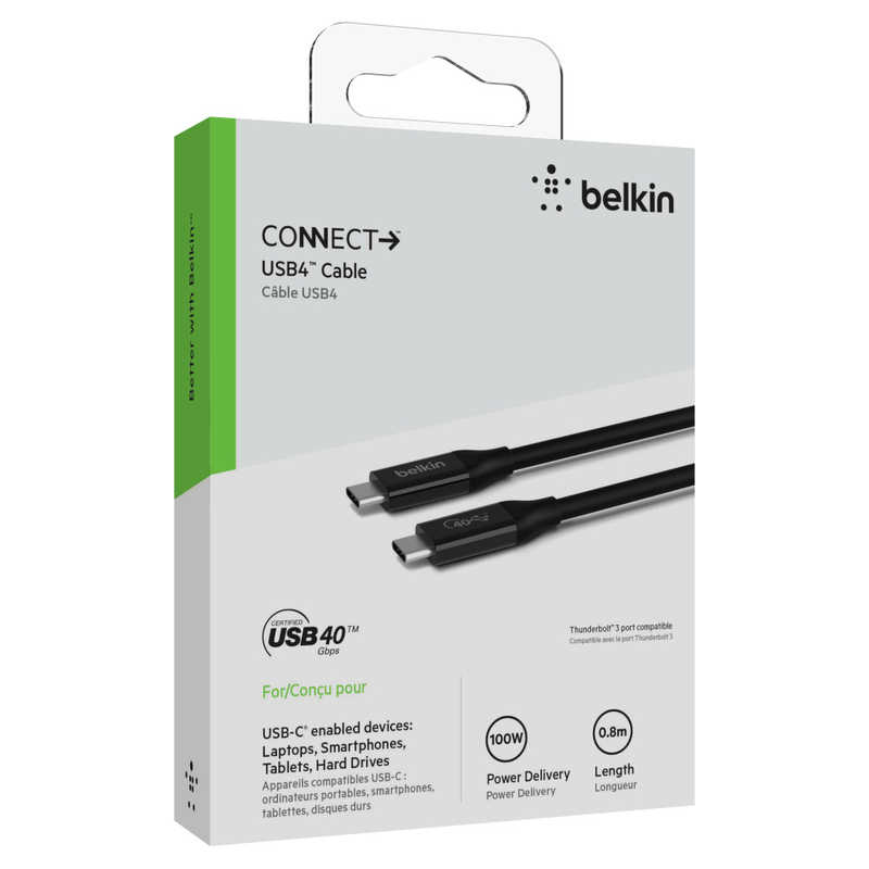 BELKIN BELKIN ケーブル 0.8m  ブラック ブラック  [Type-Cオス /USB Power Delivery対応] INZ001BT0.8MBK INZ001BT0.8MBK
