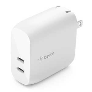 BELKIN 2ポート合計40W出力 2台同時20WPD3.0認証 急速充電デュアルUSB-C充電器 ホワイト ホワイト WCB006DQWHJP