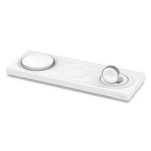 BELKIN MagSafe 認証 3-in-1 ワイヤレス充電パッド(電源アダプタ付)(ホワイト) WIZ016DQWH BELKIN MagSafe 認証 3-in-1 ワイヤレス充電パッド(電源アダプタ付)(ホワイト) WIZ016DQWH