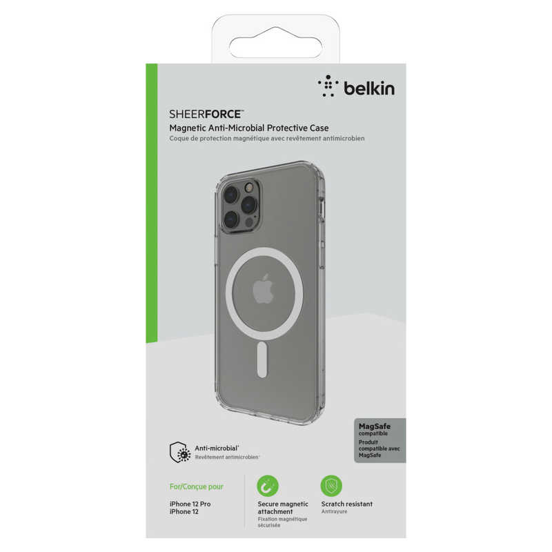 BELKIN BELKIN Magsafe対応iPhone 12/12 Pro 用クリアケース 薄型 軽量 超耐衝撃 ソフトTPU クリア MSA002BTCL MSA002BTCL