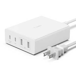 BELKIN USB-C+A 4ポート 108W GaN急速充電器 ホワイト (USB Power Delivery対応/4ポート/GaN(窒化ガリウム) 採用) ホワイト WCH010DQWHJP