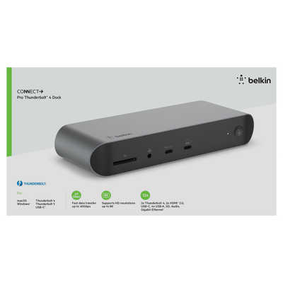 BELKIN 12-in-1 Thunderbolt 4ドッキングステーション グレー [USB  