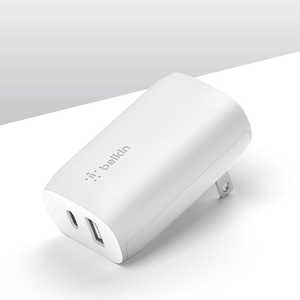 BELKIN 37W USBPD対応急速充電器（25W USB-C+12W USB-A） ホワイト ホワイト WCB007DQWHJP