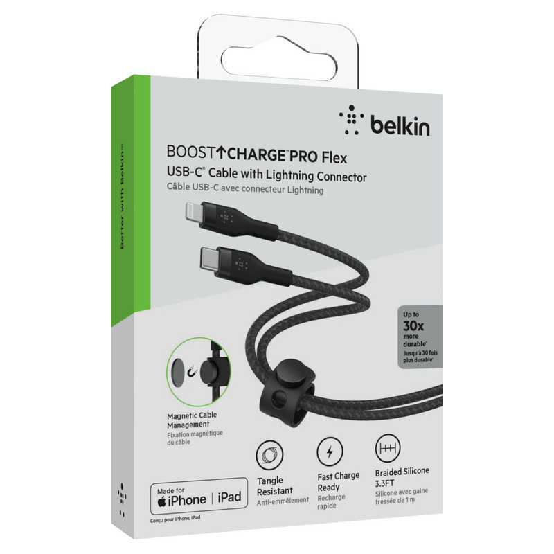 BELKIN BELKIN USB-C to ライトニング 高耐久編込シリコンケーブル 1M ブラック CAA011BT1MBK CAA011BT1MBK