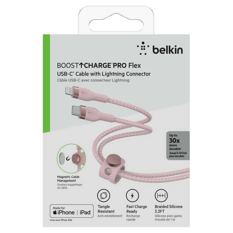 BELKIN BELKIN BOOST↑CHARGE PRO Flexライトニング to USB-Cケーブル 1m ピンク CAA011BT1MPK CAA011BT1MPK