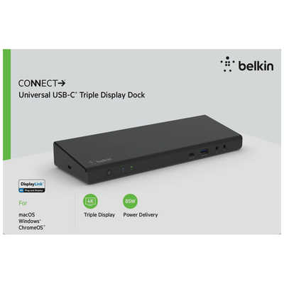BELKIN AC電源 USB PD対応 85W ドッキングステーション ブラック