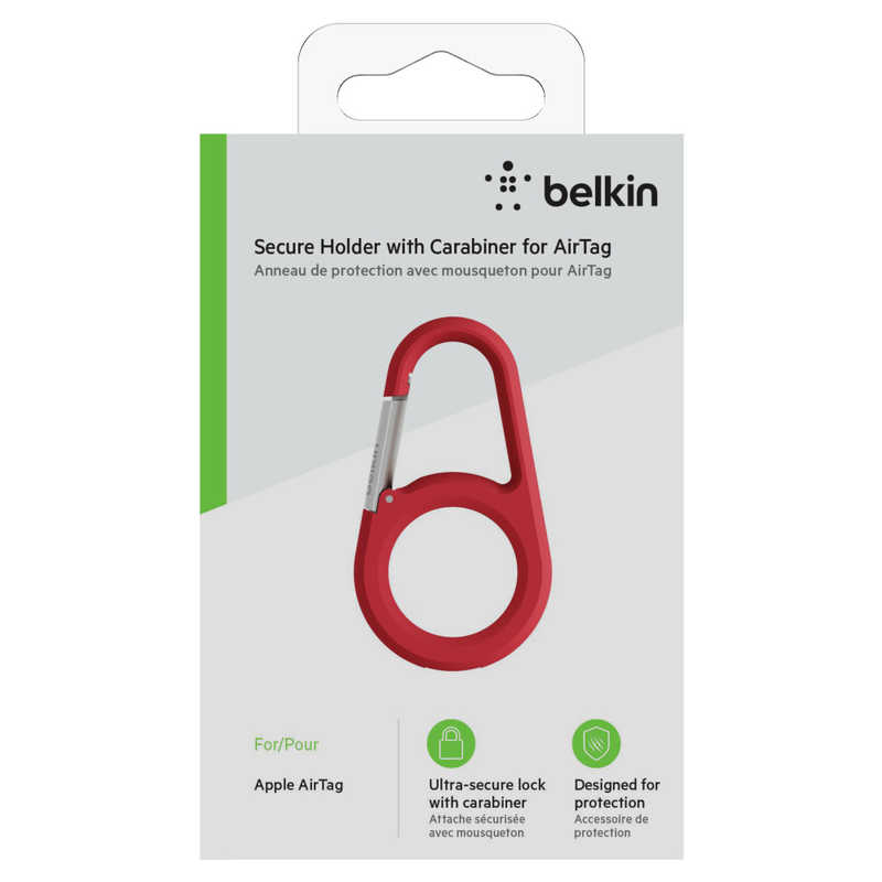 BELKIN BELKIN AirTag用カラビナ保護ケｰス(レッド) MSC008BTRD MSC008BTRD