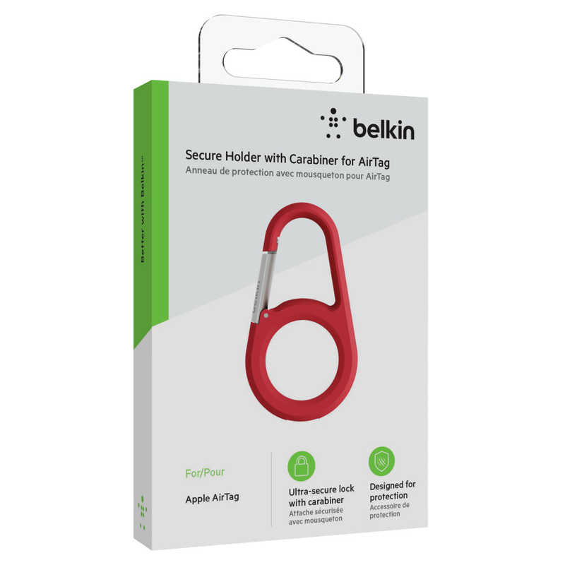 BELKIN BELKIN AirTag用カラビナ保護ケｰス(レッド) MSC008BTRD MSC008BTRD