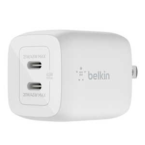 BELKIN BOOST↑CHARGE PRO デュアルUSB-C GaN ウォールチャージャー PPS 45W WCH011DQWH