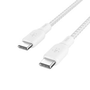 BELKIN USB-C to USB-C 2重編込高耐久ナイロンケーブル ホワイト [2m /USB Power Delivery対応] CAB014BT2MWH