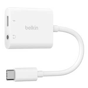 BELKIN RockStar 3.5mmオーディオ ＋ USB-C充電アダプター ホワイト NPA004btWH