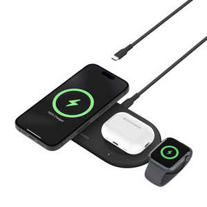 BELKIN BoostCharge Pro Qi2 3-in-1 ワイヤレス充電器 ブラック WIZ022qcBK