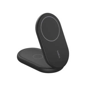 BELKIN BoostCharge Qi2 2-in-1 折りたたみ式ワイヤレス充電器 ［2ポート /15W］ ブラック WIZ028QCBK