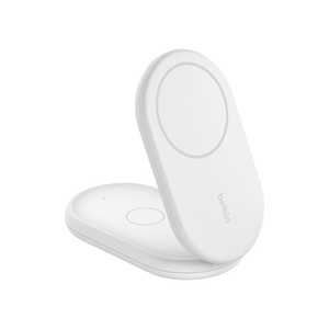 BELKIN BoostCharge Qi2 2-in-1 折りたたみ式ワイヤレス充電器 ［2ポート /15W］ ホワイト WIZ028QCWH