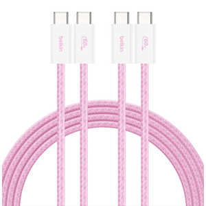 BELKIN 60W USB-C to Cソフトケーブル 1.5M 2本セット ピンク CAB018qc05PK2PK BELKIN 60W USB-C to Cソフトケーブル 1.5M 2本セット ピンク CAB018qc05PK2PK