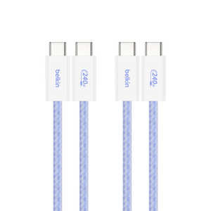 BELKIN 240W USB-C to Cソフトケーブル 1.5M 2本セット ブルー CAB019qc05BL2PK BELKIN 240W USB-C to Cソフトケーブル 1.5M 2本セット ブルー CAB019qc05BL2PK