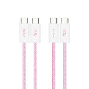 BELKIN 240W USB-C to Cソフトケーブル 1.5M 2本セット ピンク CAB019qc05PK2PK BELKIN 240W USB-C to Cソフトケーブル 1.5M 2本セット ピンク CAB019qc05PK2PK