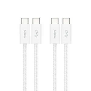 BELKIN 240W USB-C to Cソフトケーブル 1.5M 2本セットホワイト ホワイト CAB019qc05WH2PK BELKIN 240W USB-C to Cソフトケーブル 1.5M 2本セットホワイト ホワイト CAB019qc05WH2PK