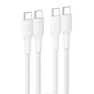 BELKIN USB-C to USB-C 編組ケーブル 60W 2M ホワイト 2本セット CAB024fq2MWH2PK BELKIN USB-C to USB-C 編組ケーブル 60W 2M ホワイト 2本セット CAB024fq2MWH2PK
