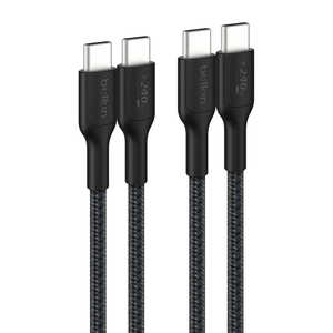 BELKIN USB-C to USB-C ґgP[u 240W 2M ubN 2{Zbg CAB025fq2MBK2PK